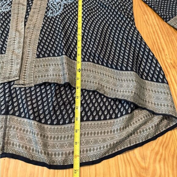 Anthropologie Love Kyla Kimono Cardigan Size LRG Floral Embroidered Silk Blend - Picture 8 of 11